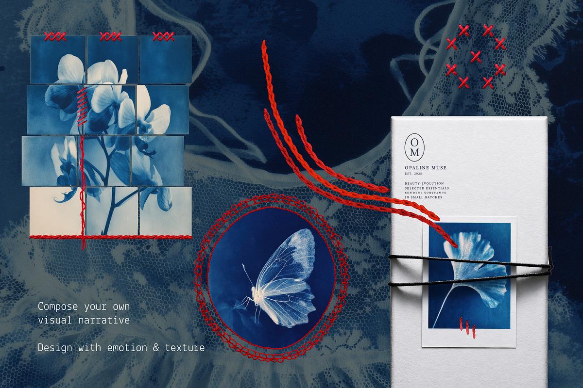 Red Embroidery&Cyanotype Collection, an Object Graphic by Hello Muse (Photo 4 of 13)