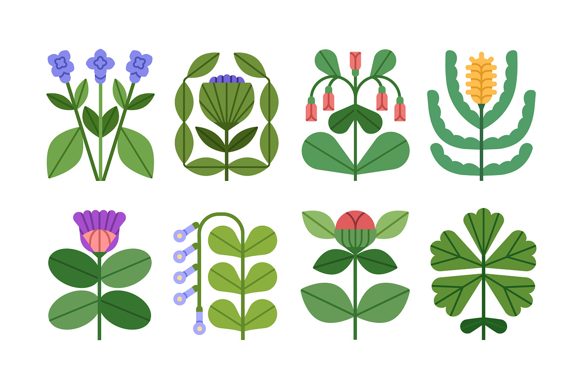 Abstract floral icons, flowers set, a Decorative Illustration by Good Studio (Photo 4 of 13)