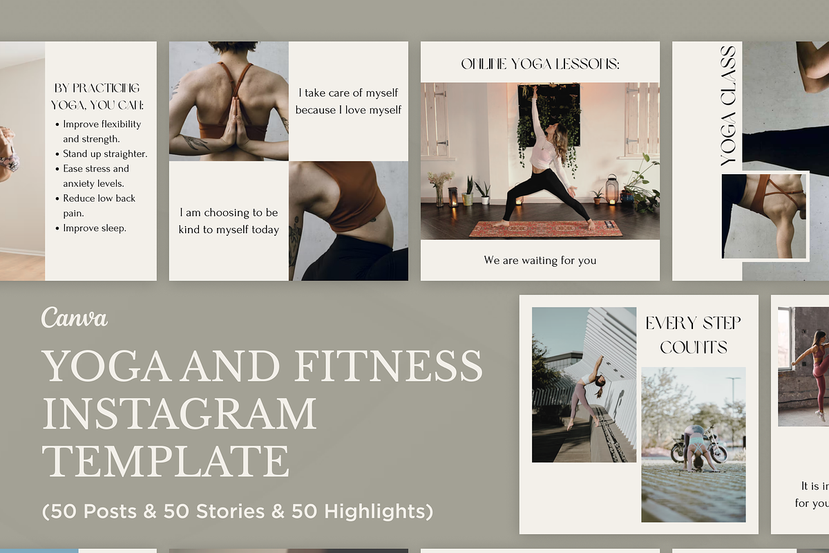 Instagram Yoga Canva Template, a Social Media Template by ...