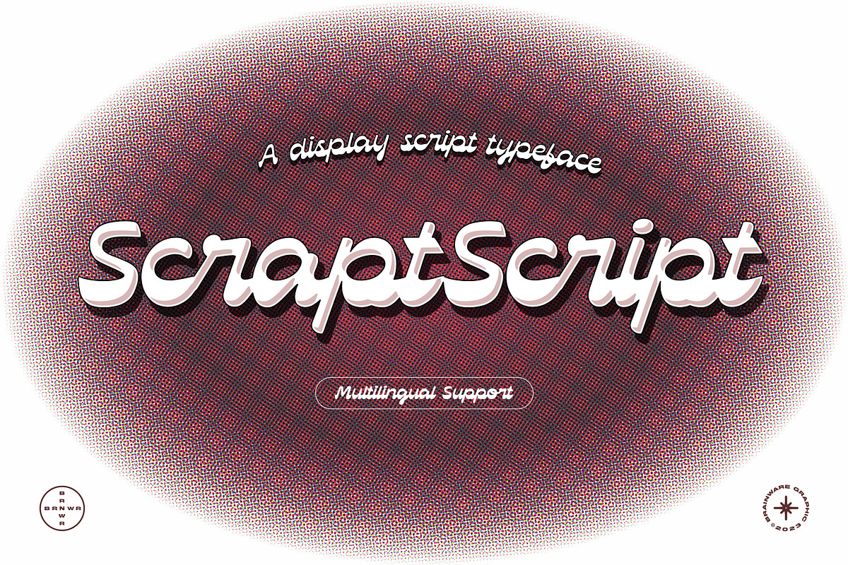 Scraptscript font, a Script Font by Brainware Graphic (Photo 1 of 7)