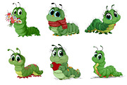 Watercolor Caterpillar Clipart, an Illustration by Dream Creation (Thumbnail 6 of 7)