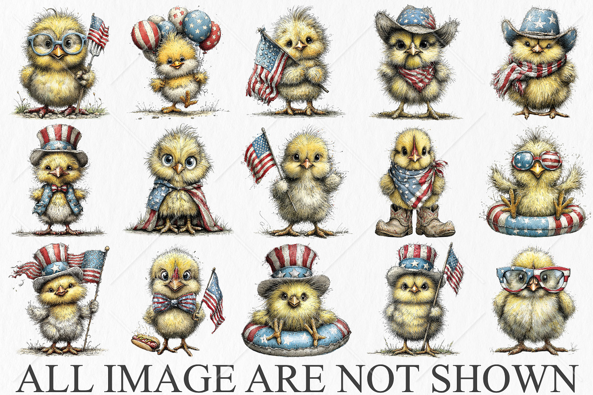 Whimsical 4th of July Chicken PNG, a Seasonal Illustration by Canvas Craft (Photo 4 of 10)
