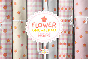 Floral Checkered Seamless Patterns, a Pattern Graphic by Svitlana Kharchuk (Thumbnail 1 of 6)