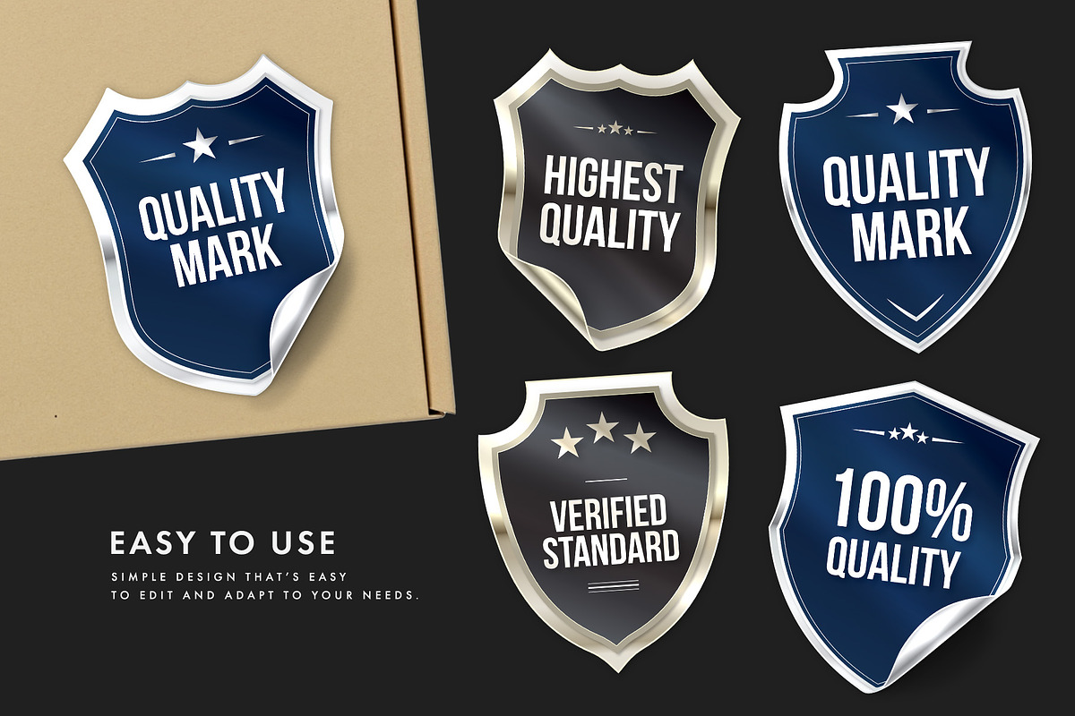 Shield Label Badge Vector Illustrati, an Object Graphic by DesignerCandies (Photo 4 of 6)
