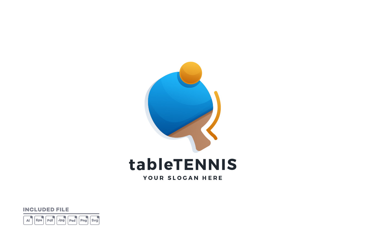 Table Tennis Gradient Colorful Logo, a Branding & Logo Template by yuanesei