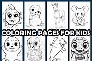 Cute Animal Coloring Pages For Kids, an Animal Illustration by maggiesar (Thumbnail 3 of 4)