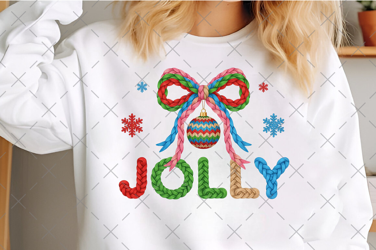 Faux Yarn Christmas Png Holly Jolly, an Illustration by Craft Nest (Photo 3 of 6)