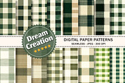 Green & Beige Gingham Patterns, a Pattern Graphic by Dream Creation (Thumbnail 1 of 6)