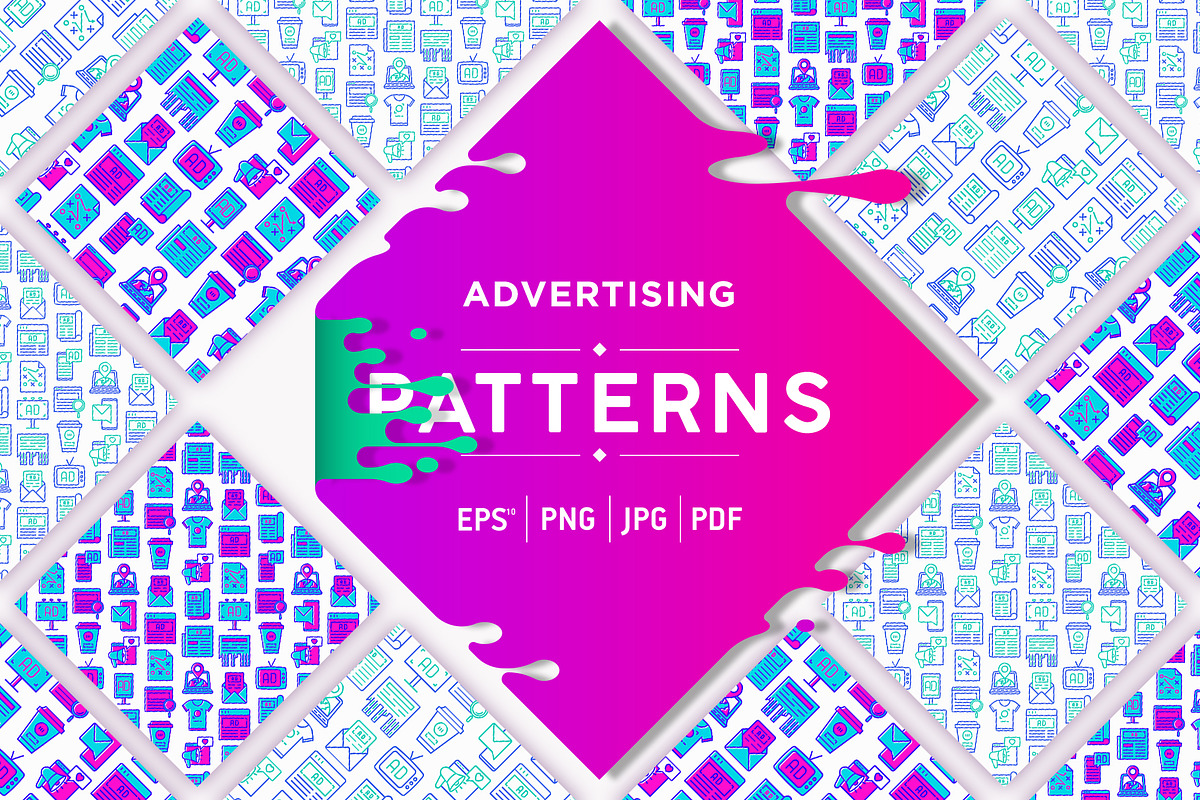 Advertising Patterns Collection, a Pattern Graphic by Alex Blogoodf (Photo 1 of 7)