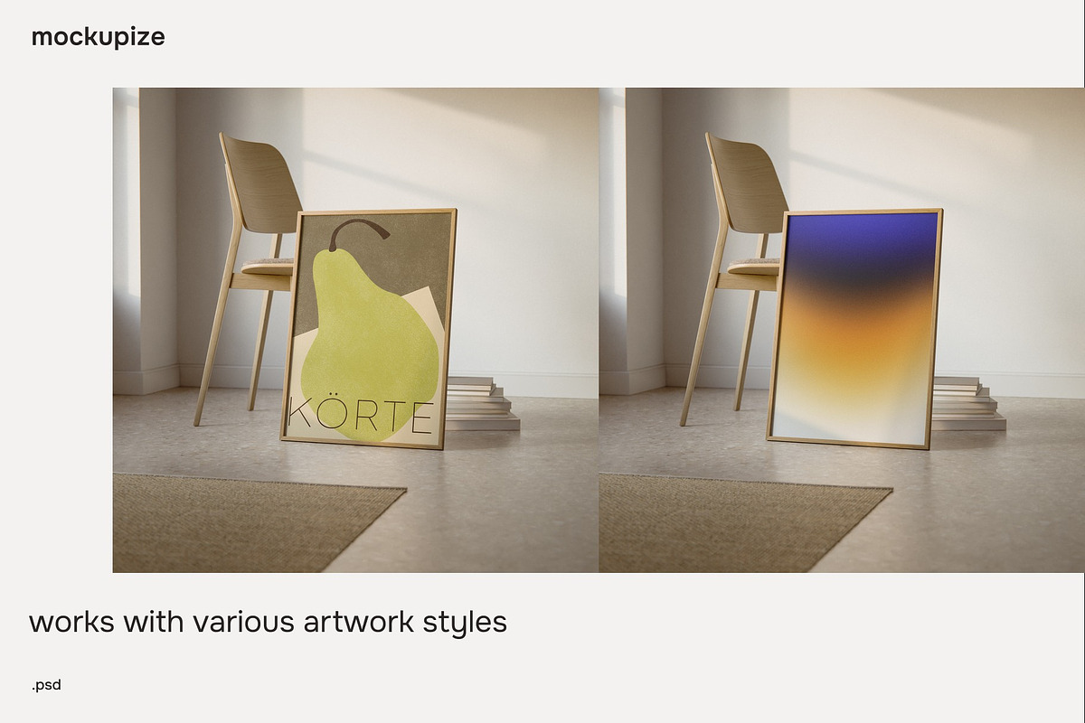 DIN A Leaning Chair Frame Mockup, a Household Mockup by mockupize (Photo 5 of 7)