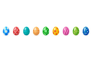 3d realistic Easter egg set., an Object Illustration by ModVector