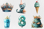 Teal Birthday Sublimation Clipart, an Illustration by Rose Art (Thumbnail 3 of 5)