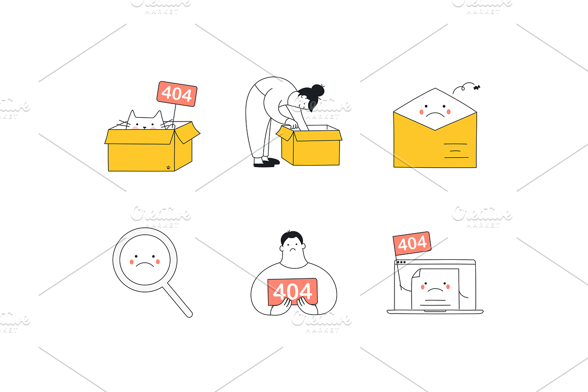 24 Cute 404 Illustrations. Chaos Cat, an Empty State Illustration by BadBrother (Photo 10 of 14)
