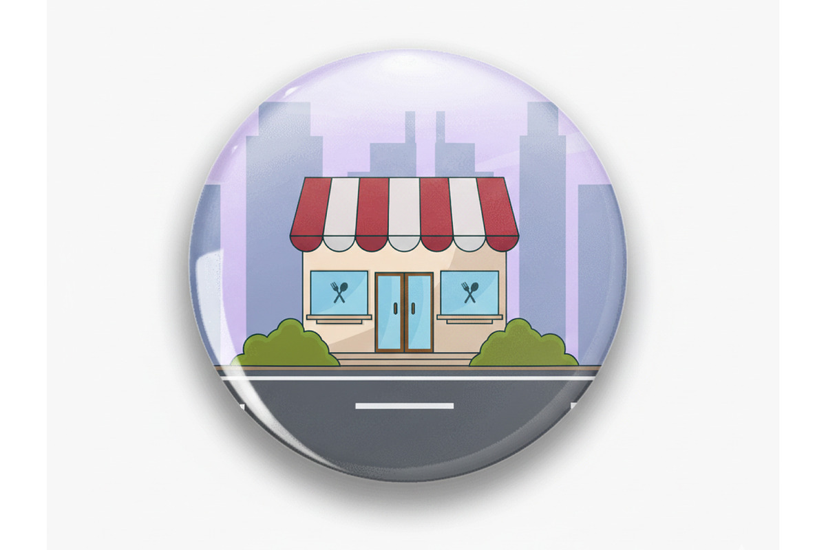 restaurant building landscaped, a Food Illustration by zyxroun shop (Photo 2 of 3)