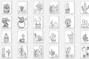 85 Vector Cactus Coloring Pages