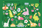 Dino cliparts and patterns, an Animal Illustration by avdnadi (Thumbnail 2 of 10)