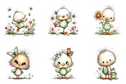 Whimsical Spring Chick Clipart PNG, an Illustration by CreationArt (Thumbnail 7 of 7)