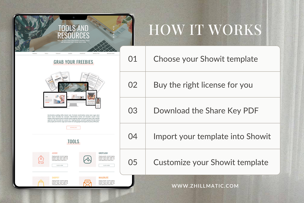 Showit Resources Page Template, a Landing Page Template by Zhillmatic (Photo 7 of 7)