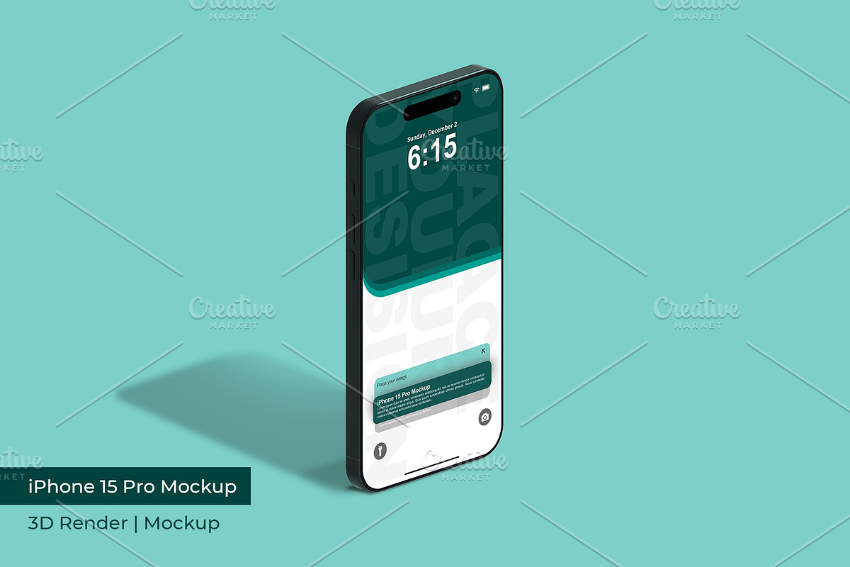 iPhone 15 Pro Mockup | 3D Rendering, an iPhone Mockup by mrfauzi (Photo 3 of 17)