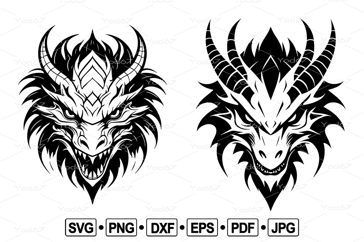 Vector of dragon head design., an Animal Illustration by yod67 (Photo 1 of 8)