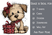 Whimsical Christmas Dog Clipart, an Illustration by Pixels.Craft (Thumbnail 3 of 6)