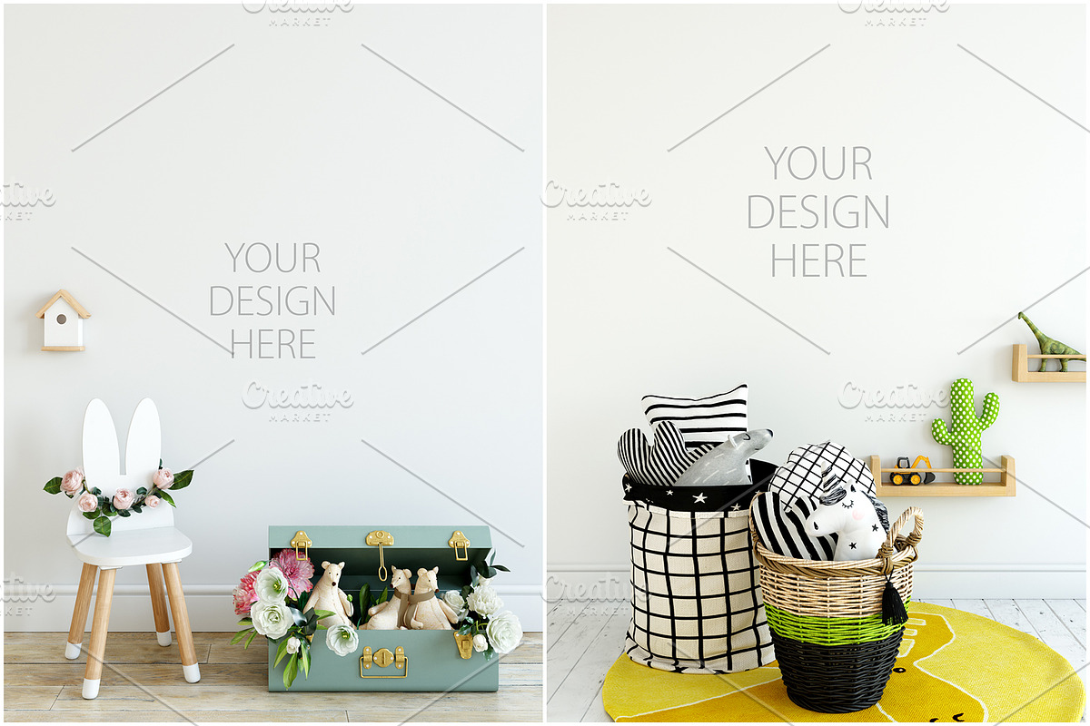 Kids Frames & Wall Mockup Bundle - 5, a Print Template by Yuri-U (Photo 27 of 32)