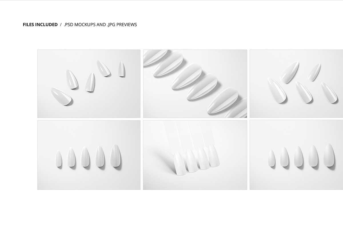 Nail Tips Mockup Set, a Merchandise Mockup by creatsy5 (Photo 2 of 11)