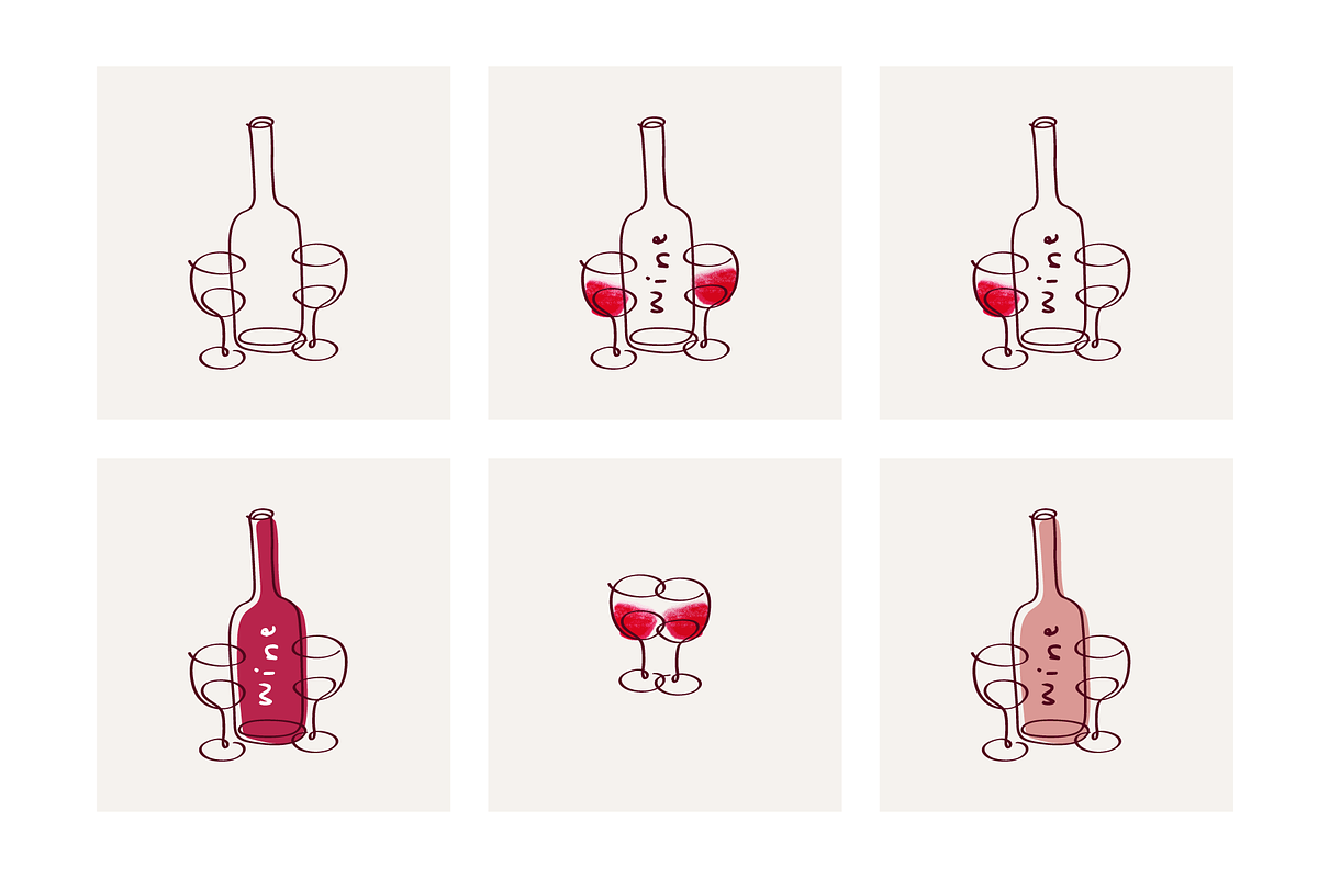 Line art wine logo, a Branding & Logo Template by Tkoko vectors & patterns (Photo 2 of 2)