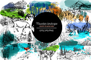 Mountains landscapes, an Animal Illustration by Tatiana Davidova (Thumbnail 1 of 5)