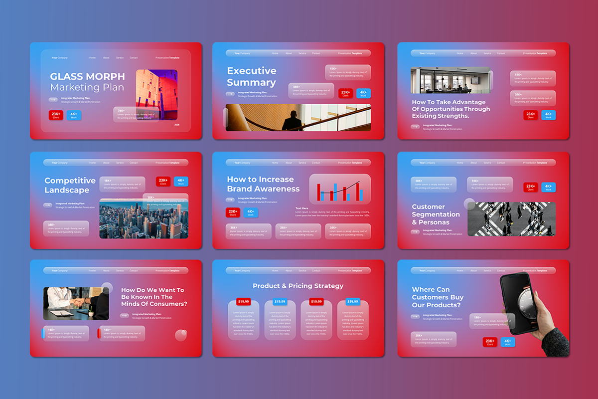 Glass Morph Marketing Plan - Keynote, a Presentation Template by QR Design Studio (Photo 2 of 3)