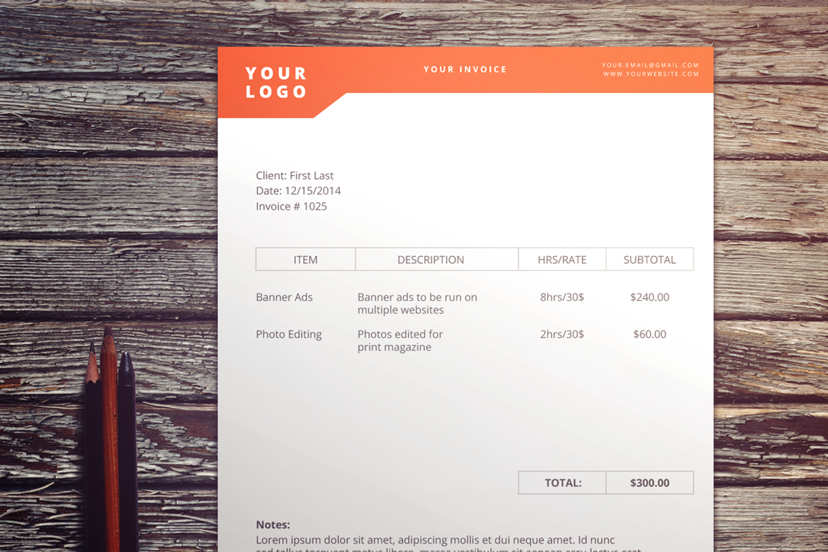 Simple Design Invoice, a Stationery Template by N A T H A N T H O M S O N (Photo 2 of 2)