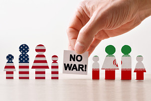 Hand Holding No War Sign Between Nations, an Industrial Photo by Davizro's Market