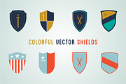 8 Colorful Vector Shields, an Illustration by The Petim (Thumbnail 1 of 2)