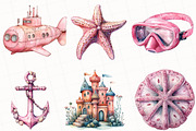 Pink Sea Adventure Clipart, an Illustration by OK Design (Thumbnail 3 of 5)