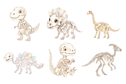 Baby Dinosaurs Skeletons, an Animal Illustration by BerryPieArt (Thumbnail 2 of 4)