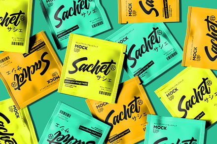 Sachet Packaging Mockup, a Packaging Mockup by megostudi0