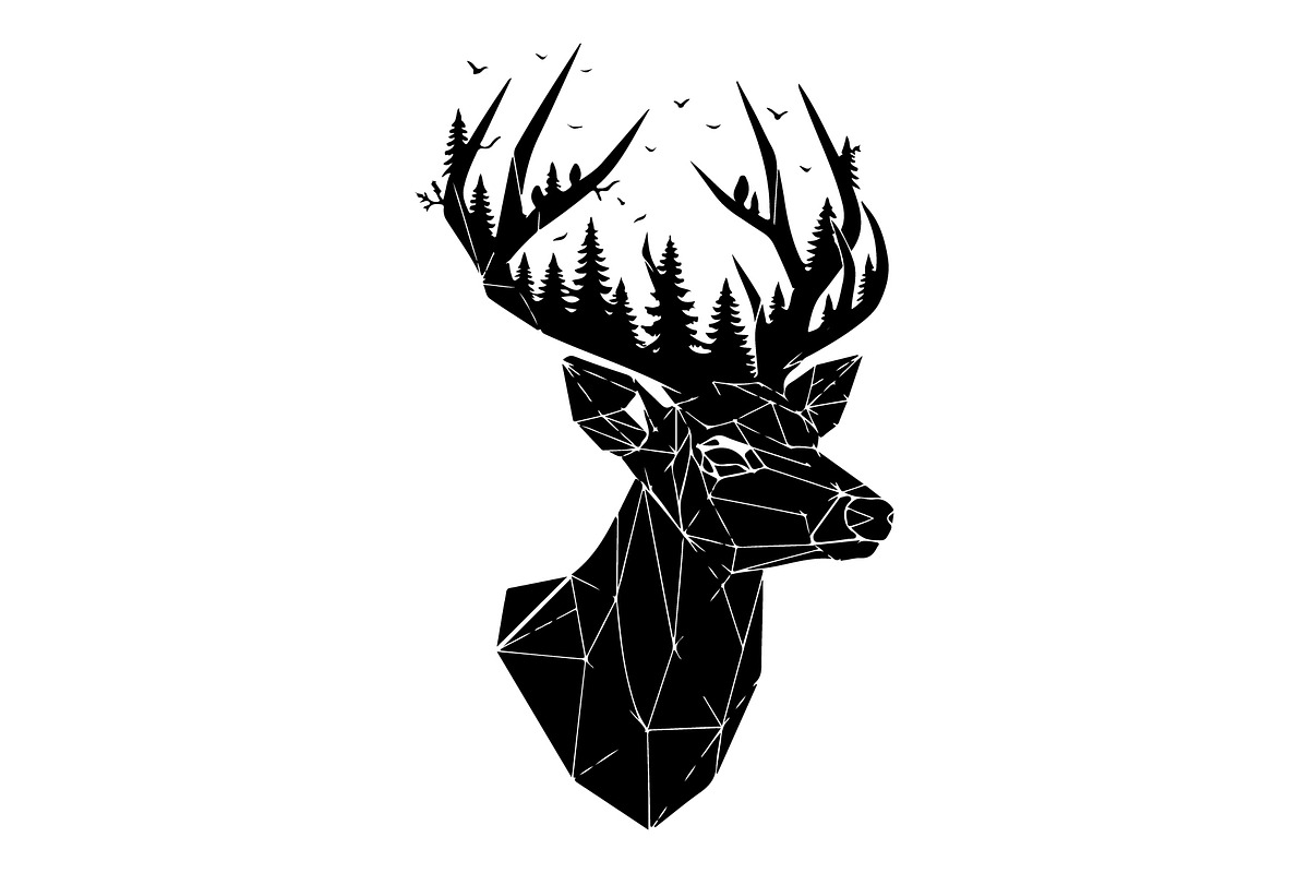 Deer Antler Silhouette Bundle, an Object Illustration by yasushie (Photo 18 of 31)