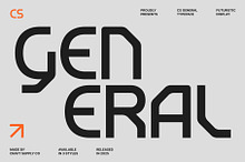 CS General – Futuristic Display Font
