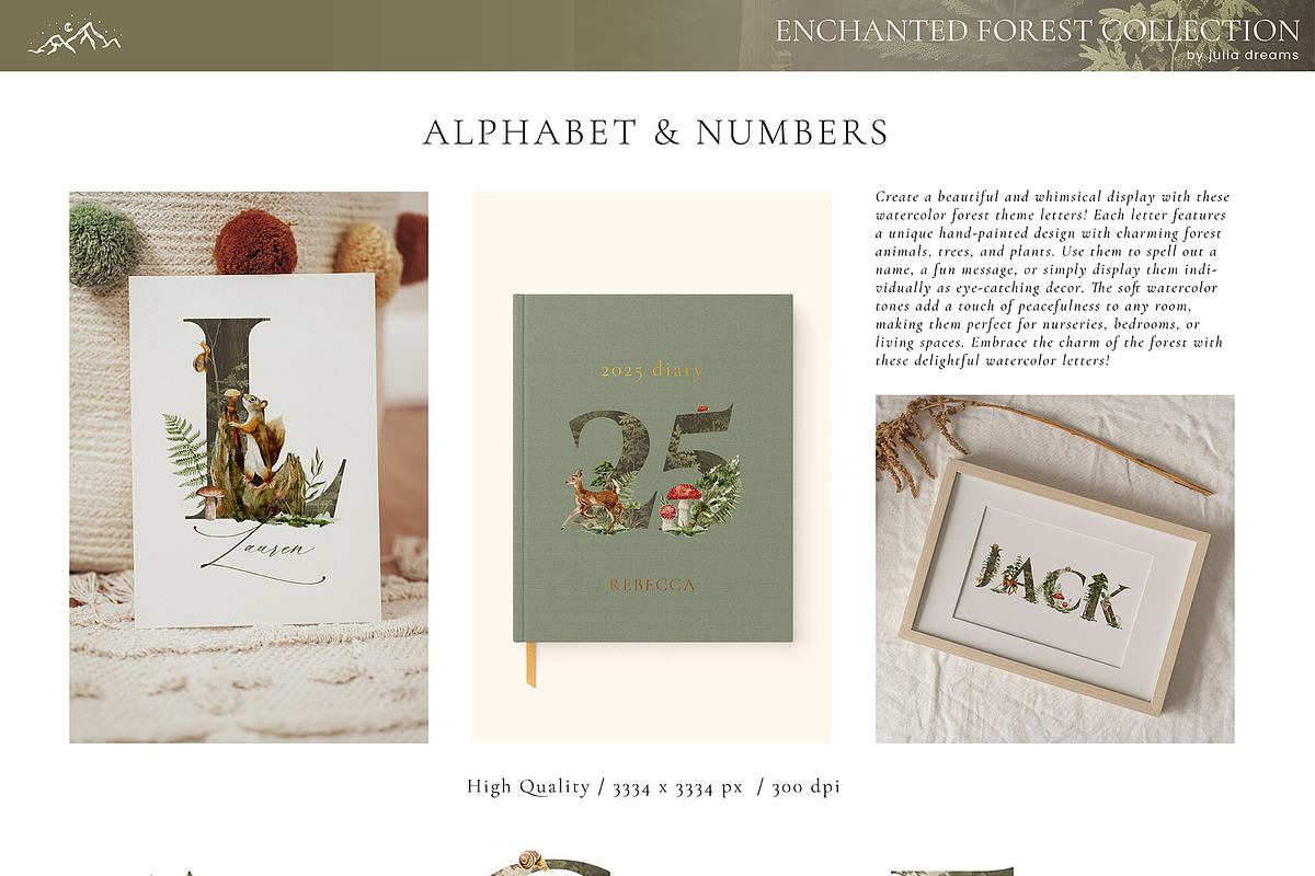 Enchanted Forest Watercolor Art, an Object Graphic by Julia Dreams (Photo 4 of 12)