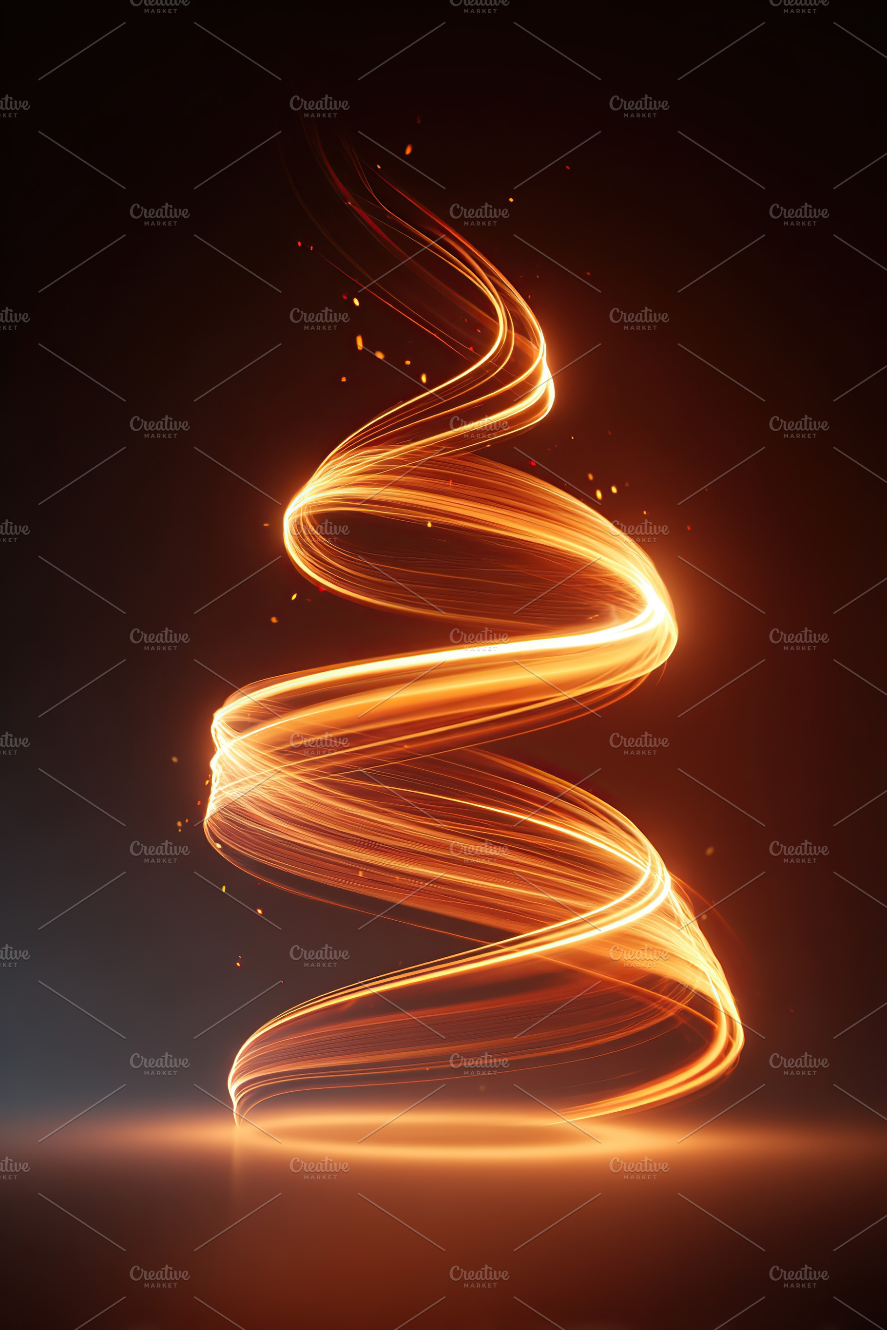 Swirling orange light creates an abstract shape against a dark background, an Arts & Entertainment Photo by AlyaAnd