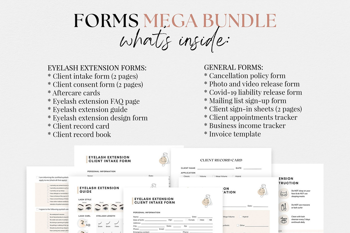Editable Eyelash Extensions Forms, a Websites & App Template by SwitzerShop (Photo 2 of 8)