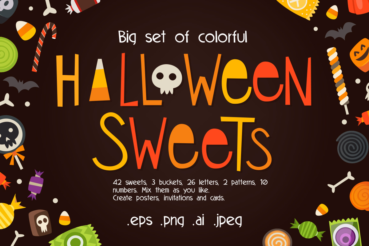 Loads of sweets for Halloween, an Illustration by Moonery's (Photo 1 of 7)