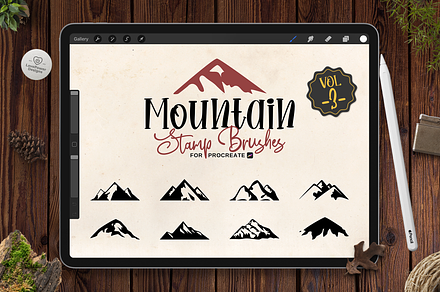 Mountain Stamp Brushes for Procreate