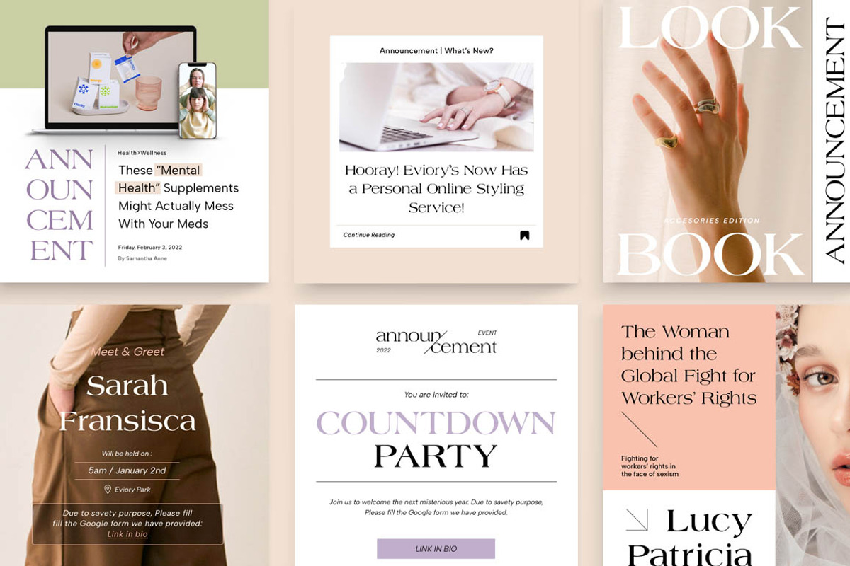 Blog & News Room Instagram CANVA PS, a Social Media Template by Eviory (Photo 17 of 26)