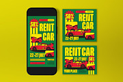 Green Quirky Rent Car Flyer Set, a Flyer Template by graphicook (Thumbnail 3 of 3)