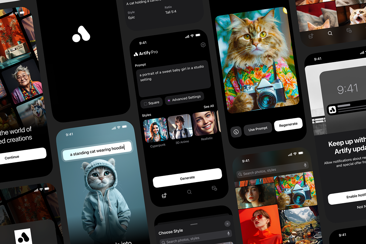 AI Image Generator iOS App Template, an App Template by iosipratama (Photo 2 of 6)