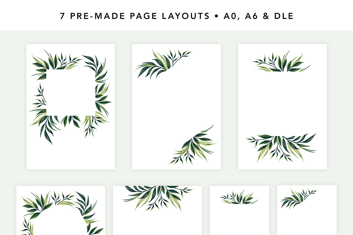 Greenery Foliage & layouts, an Invitation Template by Andrea Muller (Photo 2 of 7)