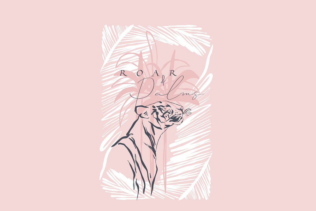 Roar and Palms tiger illustration, an Animal Illustration by Anastasy_helter (Photo 1 of 3)