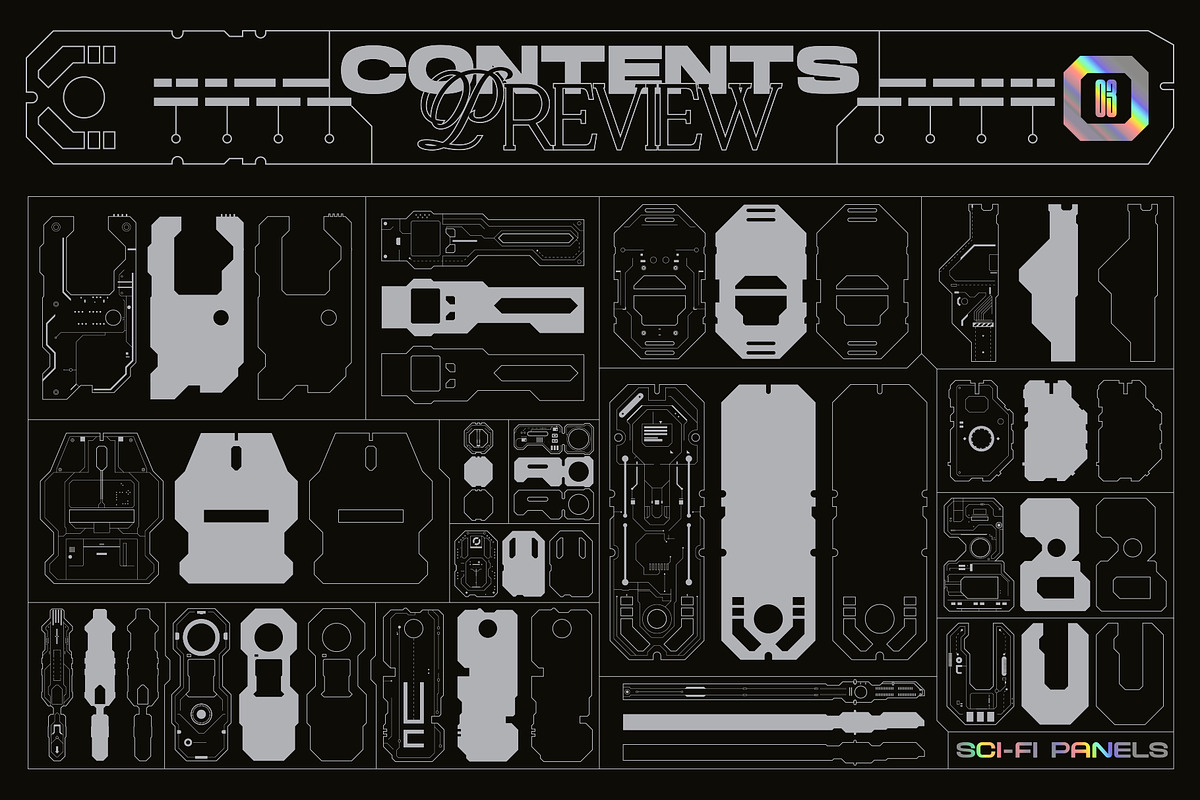 Sci-Fi Panels Vector Pack, an Object Graphic by MiksKS (Photo 10 of 12)