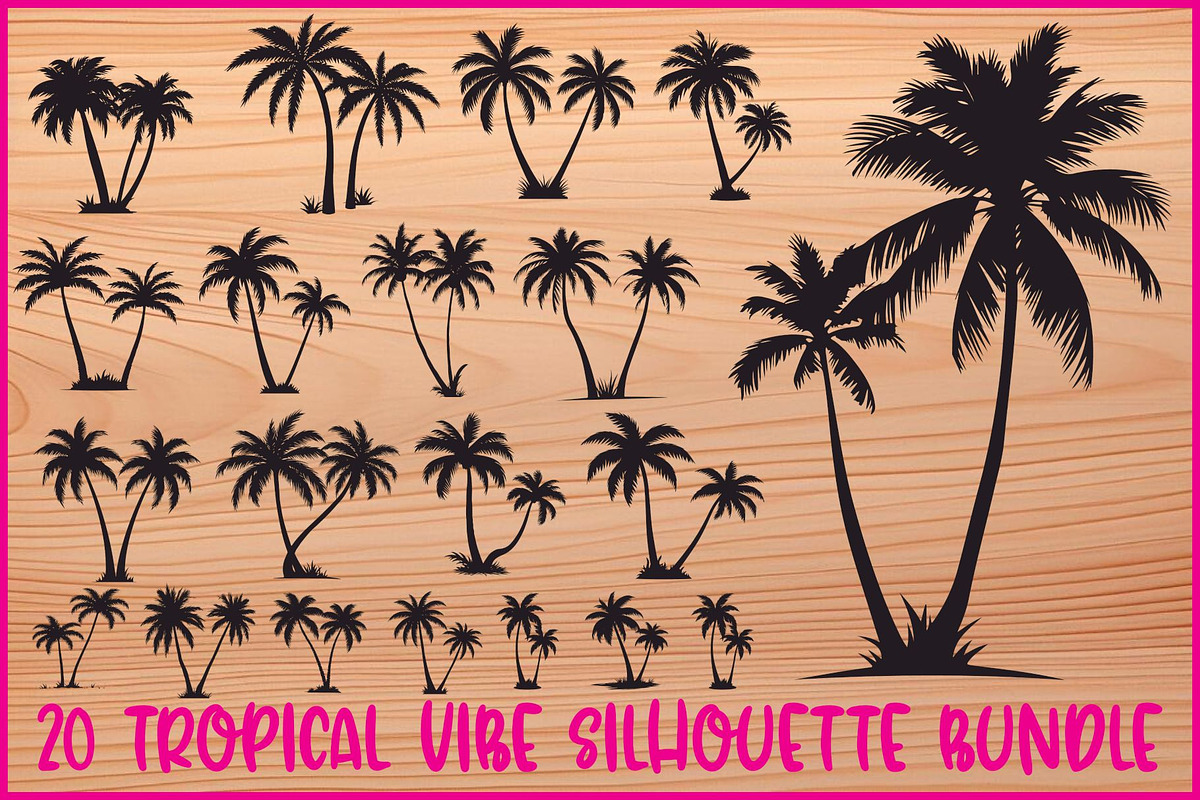 Palm Silhouette Clipart Set, an Illustration by hafijul (Photo 1 of 21)